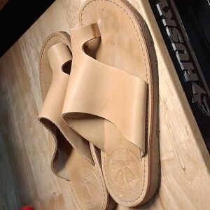 Duckfeet Womens Slip On Leather Sandal Tan Beige Eu 38 US 7